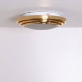 Italian Brass Flush Mount ceiling lamp 1970s