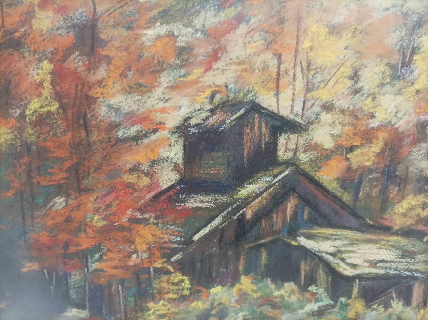 Signed pastel drawing