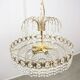 Vintage Italian Crystal and Golden Metal Chandelier, 80s