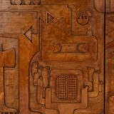 Victory of Segonzac. Triptych panel in carved wood. Contemporary.