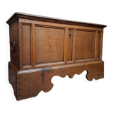 Oak chest with moulded panels – rustic work – 18th century
