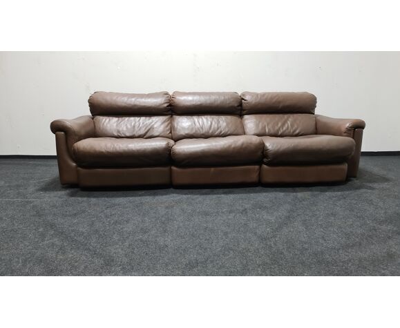 Vintage Brown Leather Sofa By Rolf Benz Selency Vintage Brown Leather Sofa By Rolf Benz, Vintage Look Brown Leather Sofa
