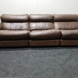 Canapé vintage en cuir brun par Rolf Benz