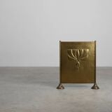 Écran de cheminée en cuivre martelé Art Déco élégant, France années 1920