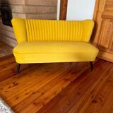 Canapé scandinave moderne en velours du milieu du siècle, années 1950