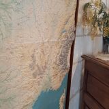 Vintage on wooden frame relief map of France