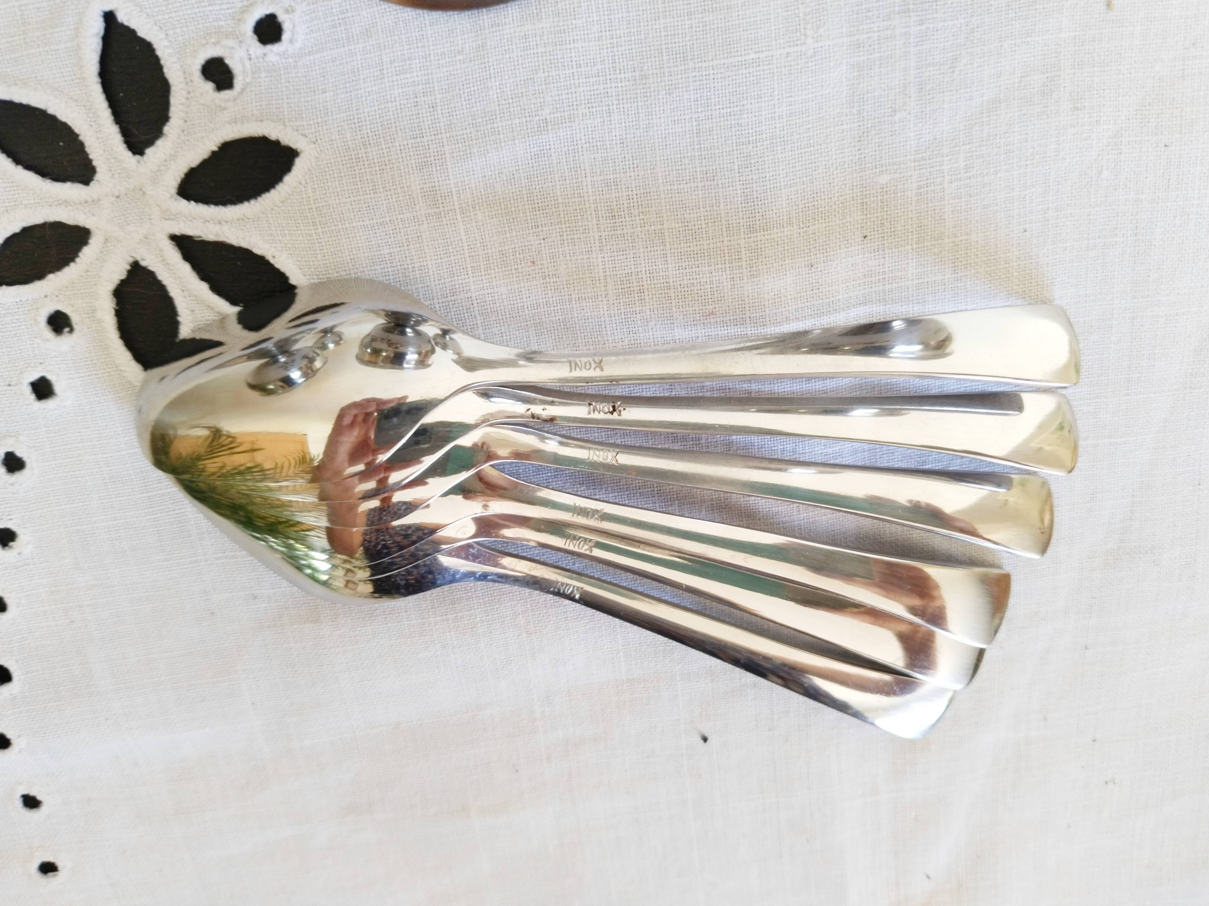 Guy Degrenne egg cups, 18/10 stainless steel