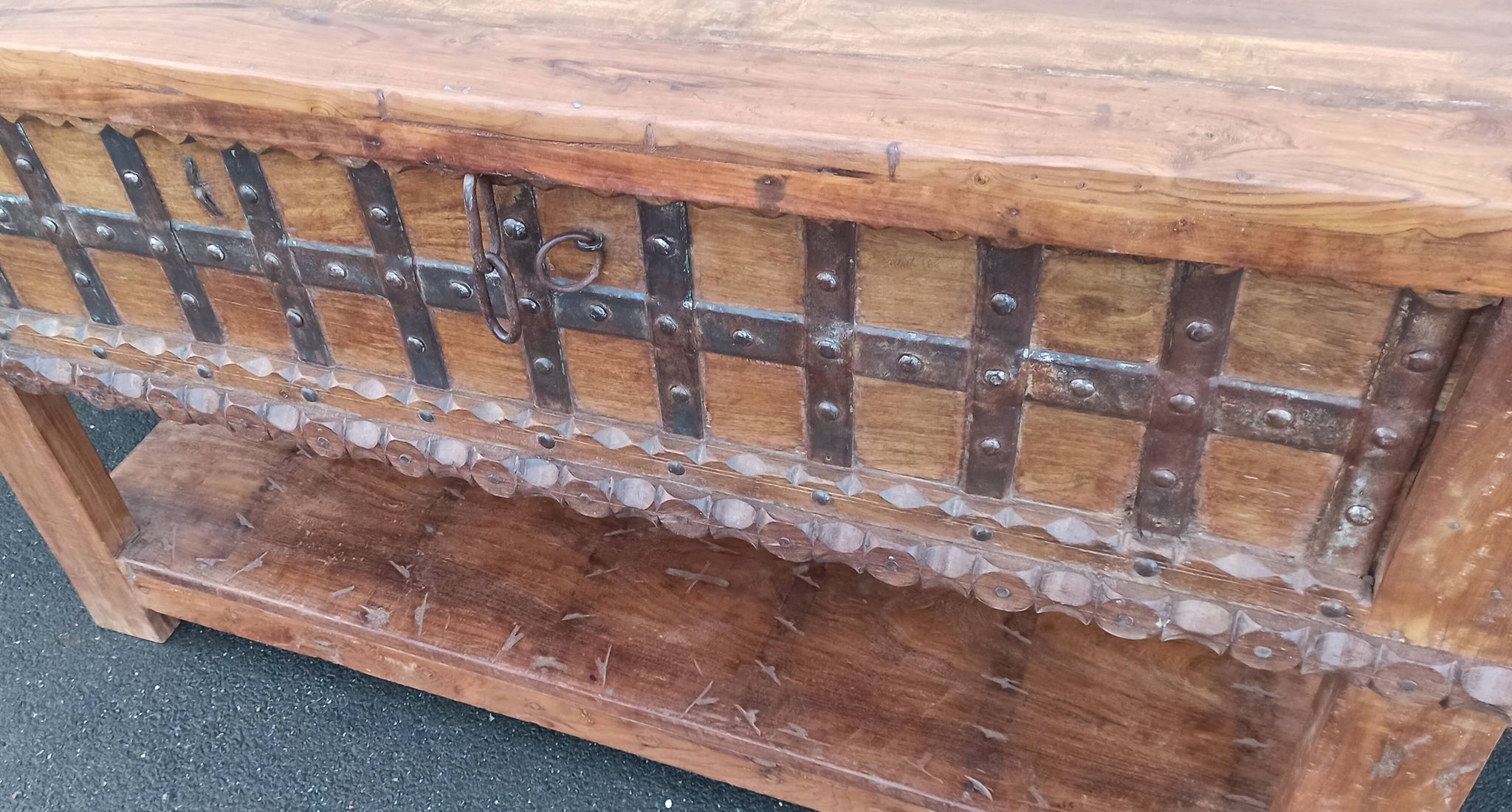 Console coffre en bois
