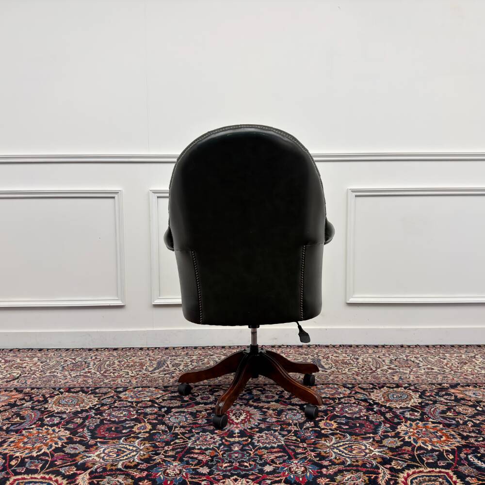 Classic English Chesterfield Director Chair Green