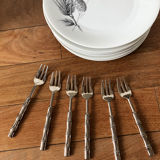 Lot of 6 forks bamboo shape
