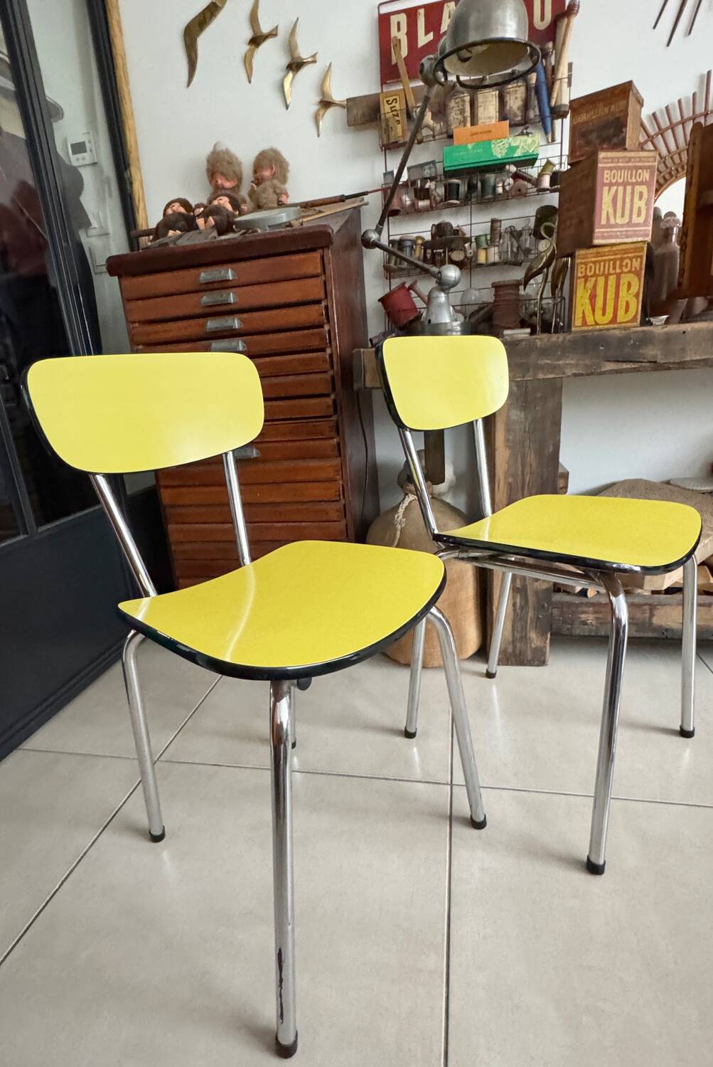Pair of vintage Formica chairs