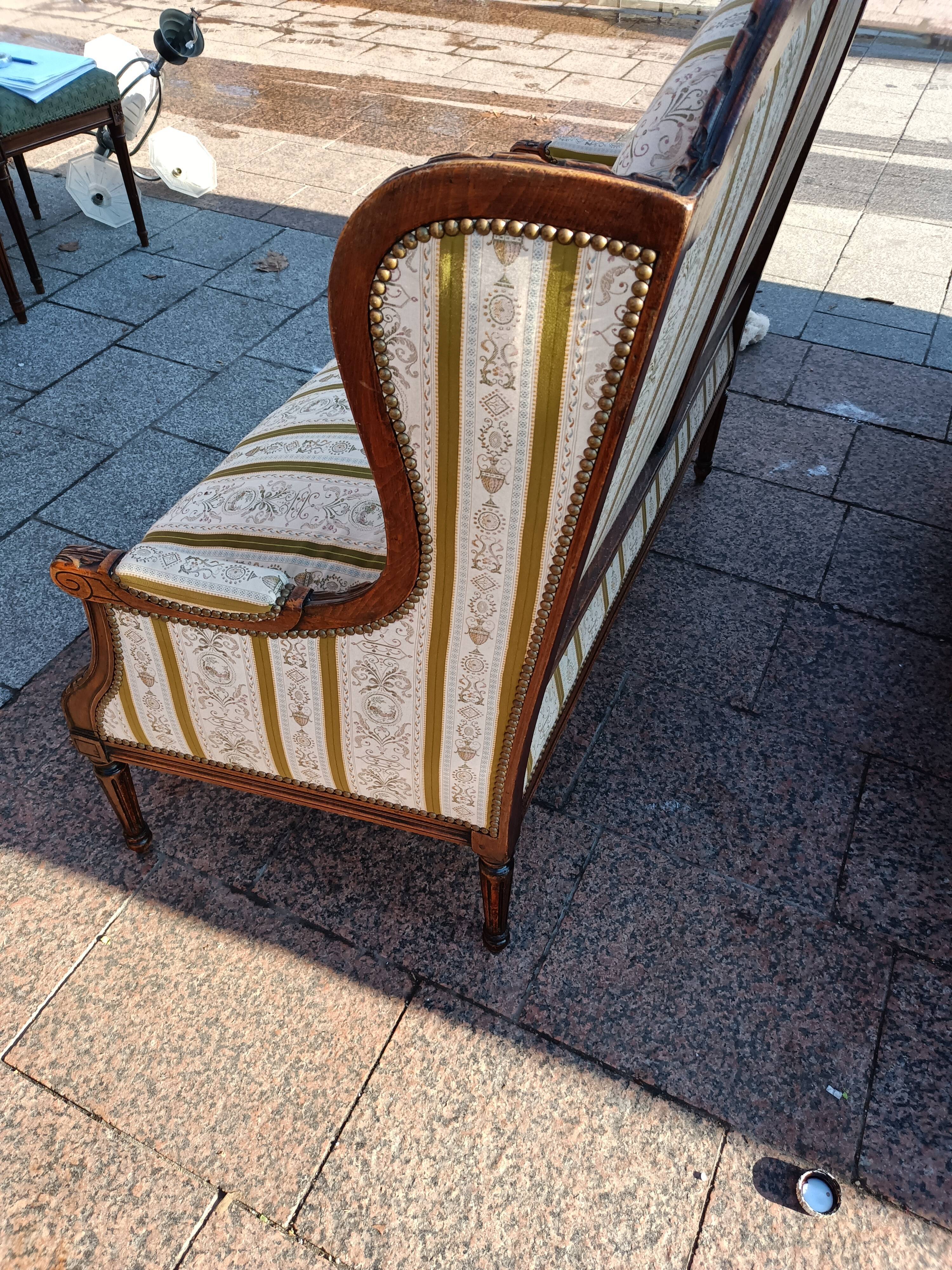 Sofa sofa old style louis xvi 2 places with cushion