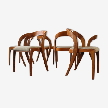 Lot de 6 chaises Baumann 1970