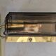 Pair of glass and brass wall lights, 1960s.