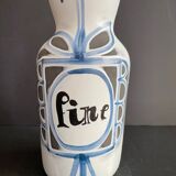 “Fine” earthenware bottle by Roger Capron Vallauris