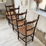 Set of rustic Provençal mulched chairs