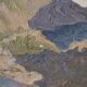 French vintage original oil painting on board, unsigned coastal mountain la