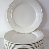 Set of 10 flat plates in Sarreguemines earthenware, early 20th century