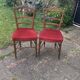 Pair of Napoleon III chairs in wood and red velvet