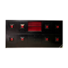 vintage XL brutalist cabinet / wall unit / black sideboard