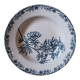 Hollow plate vintage flora St Amand blue flowers