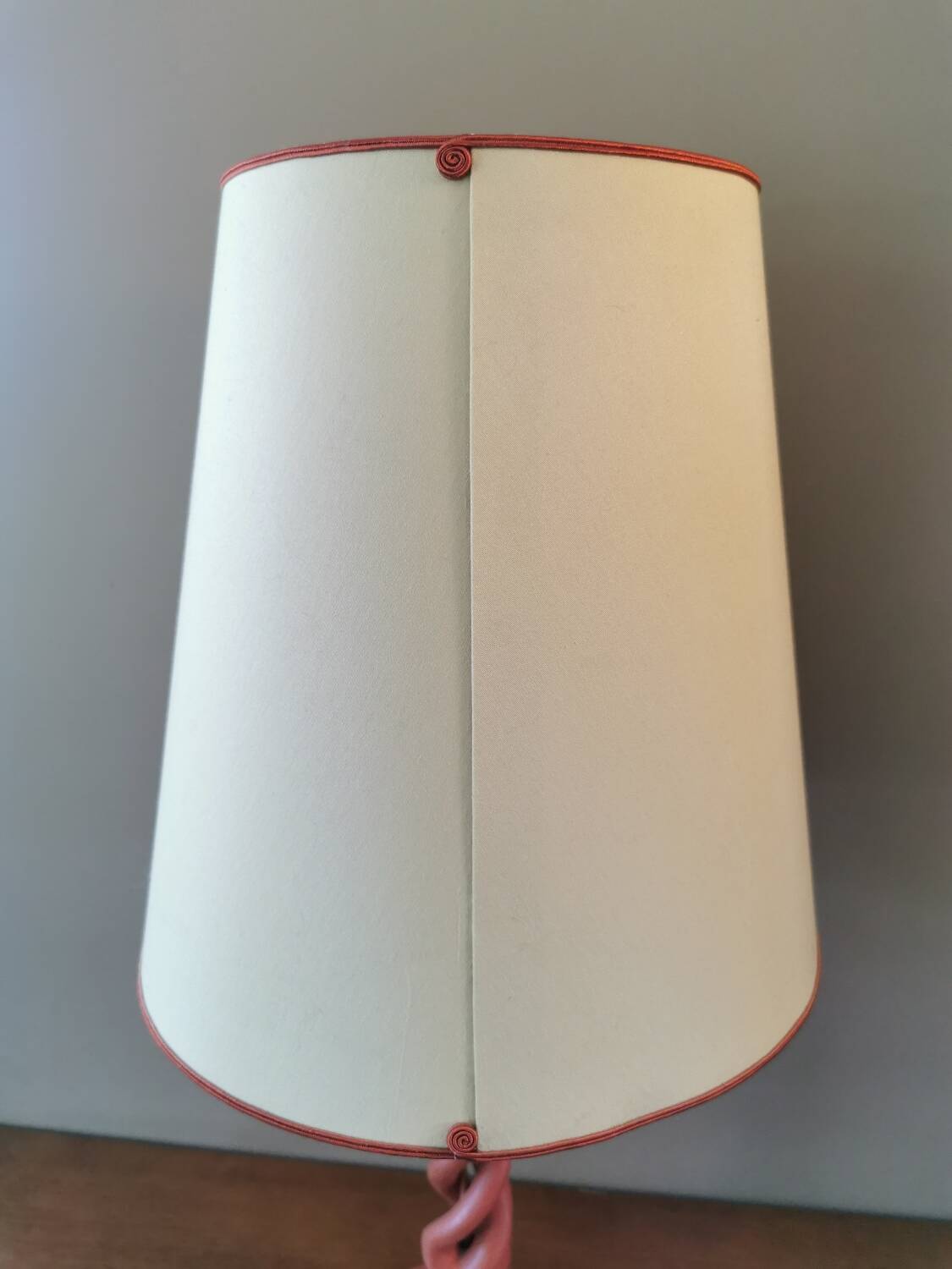 Pair of vintage twisted wood lamps