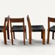 Set of 4 S24 chairs by Pierre Chapo – Solid elm and black leather – 1970