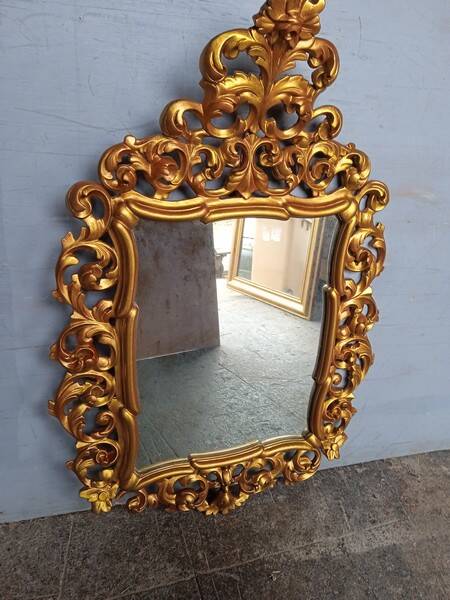 Baroque mirror Louis XV gilded wood ep XIX em - 105 cm