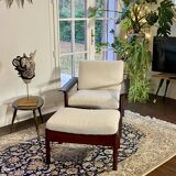 Fauteuil & Ottoman Hans Olsen – Vatne Møbler Danemark, 1960 Palissandre