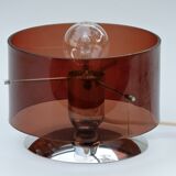 Table lamp Published by Oxar, circa 1972 Philippe Rogier in metal & smoked Altuglas