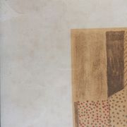 Michel Andrillon The newspaper, a woman sitting on a bench. Signed and framed colour printing