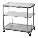 Carrello in metallo con ripiani in vetro anni ’60 vintage modernariato