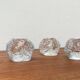 Bougeoirs Vintage Boule de Neige en Verre Suédois par Ann Wärff pour Kosta Boda, Lot de 3