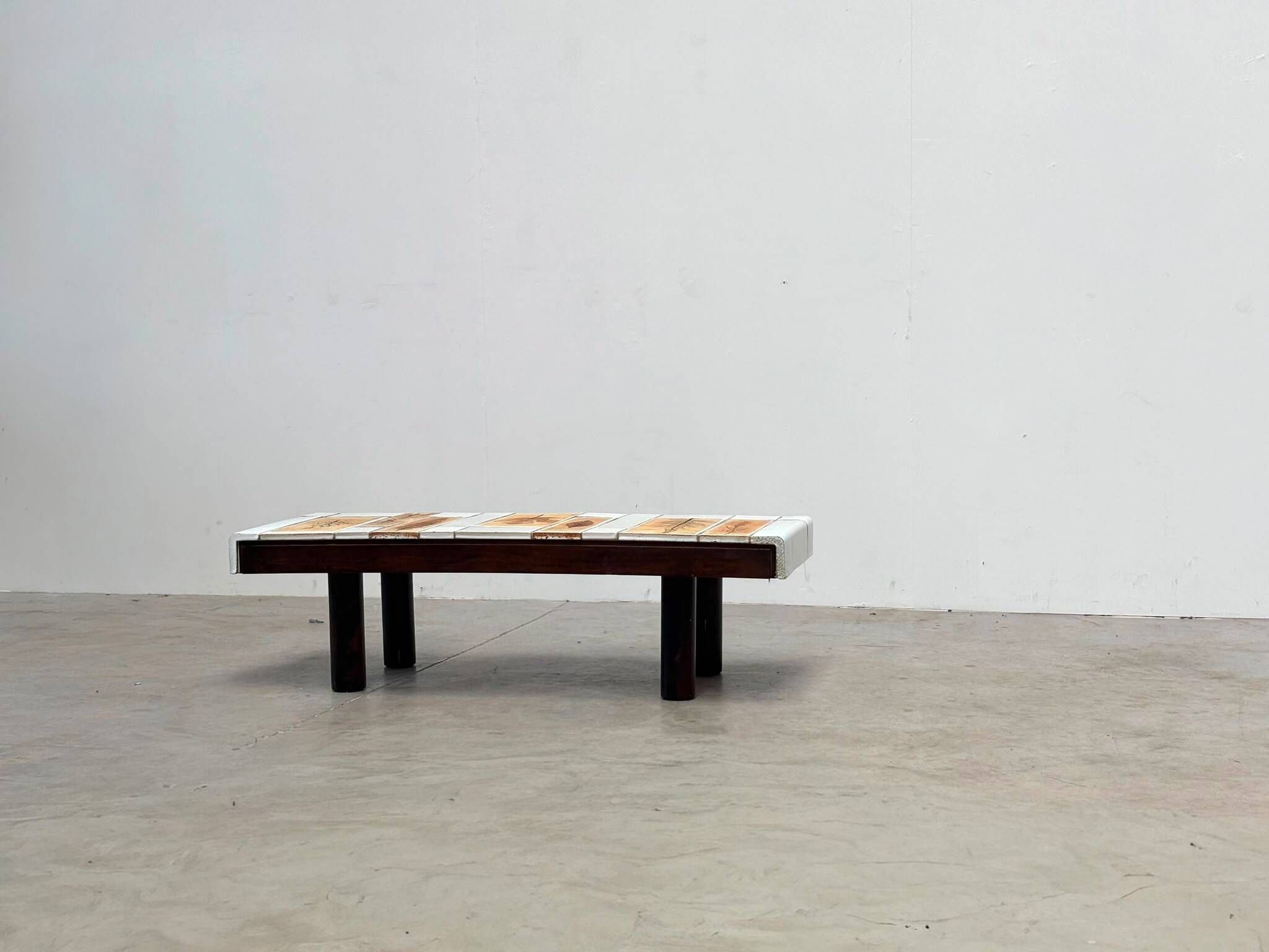 Roger Capron white ceramic coffee table