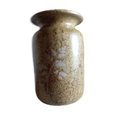 Vase grès pyrité décor feuille, Vallauris non signé, 1970