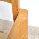 Vintage bridge armchair in beech and pale yellow faux leather from the 1960s.