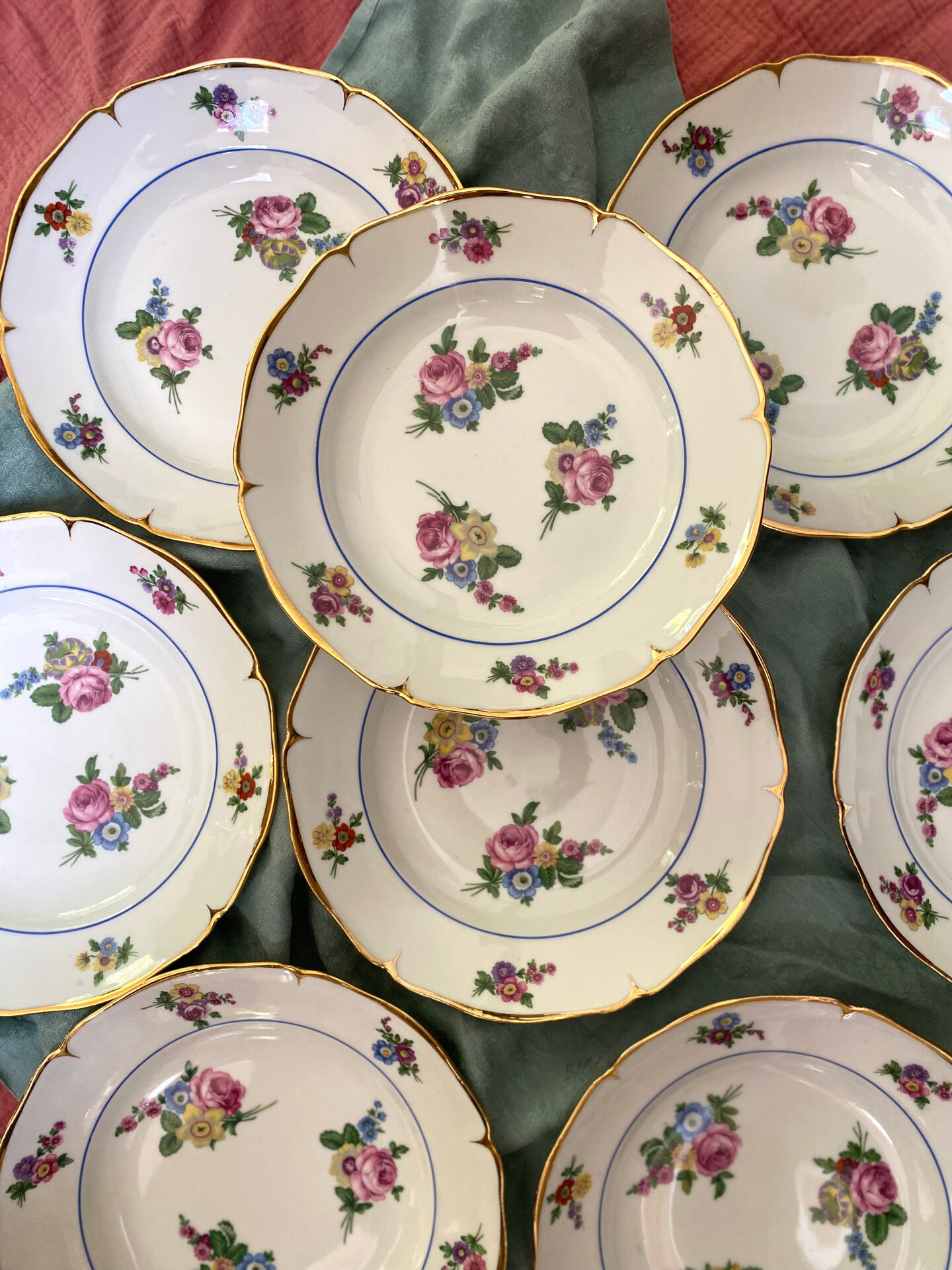 8 deep plates in Foëcy porcelain - 1930