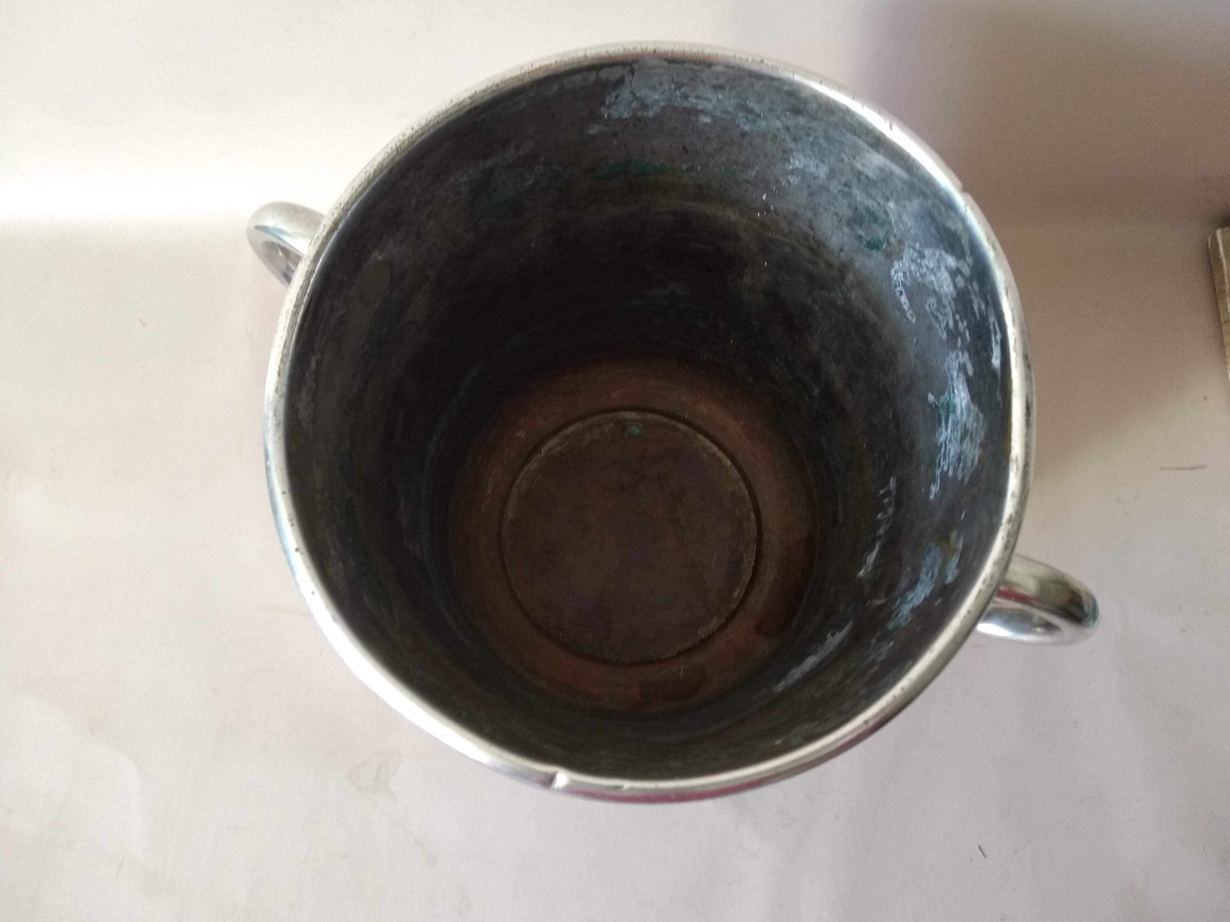 Champagne bucket in silver metal Early XX