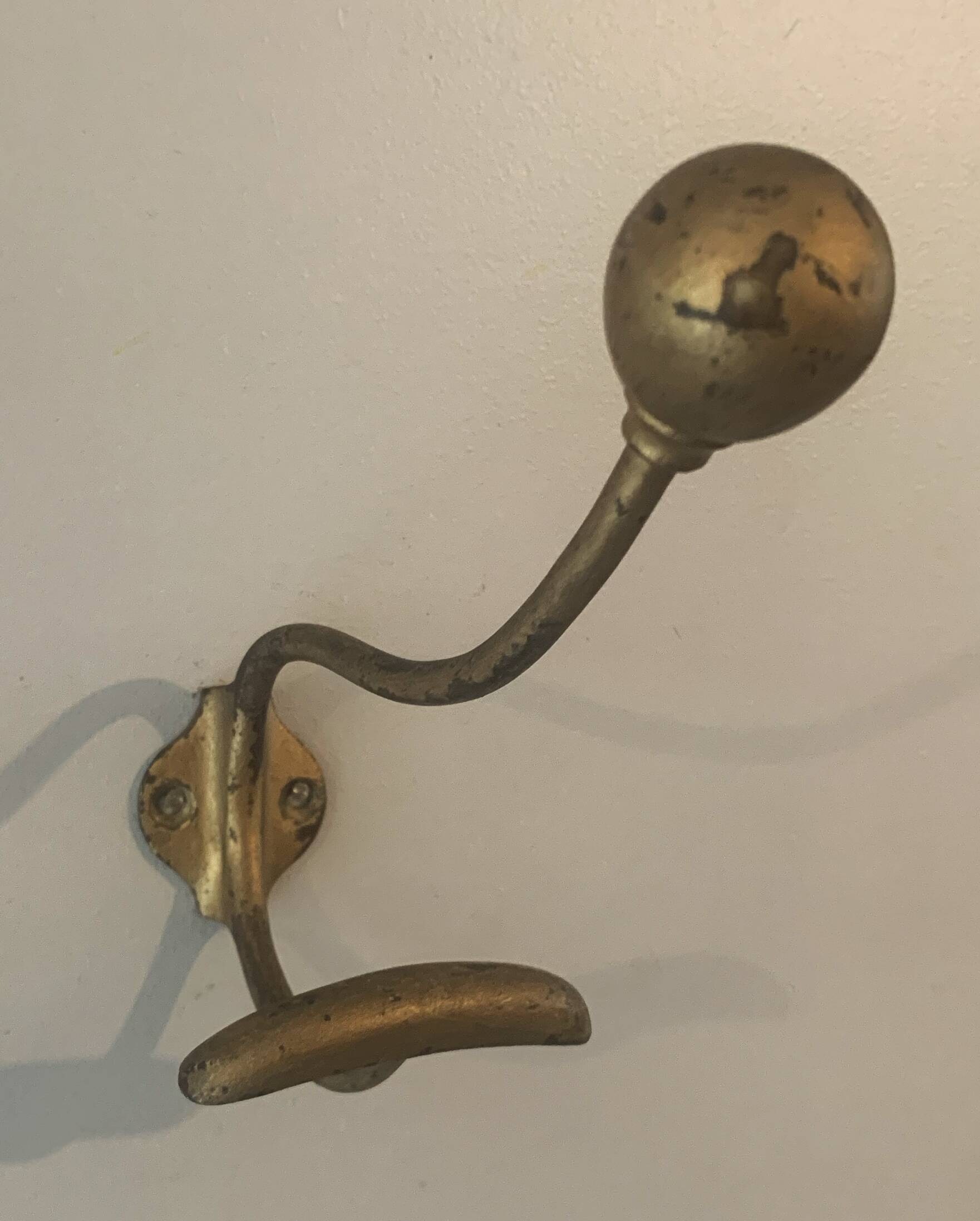 Paire de patères porte manteaux en laiton