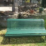 Banc de jardin pieds métal et lattes en pin