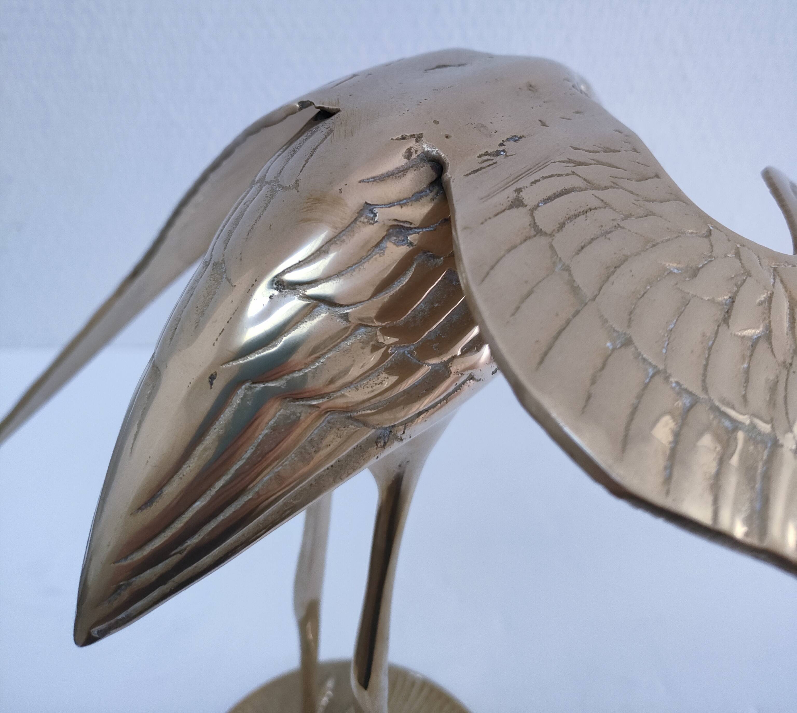 Two solid brass XL birds H. 48 cm