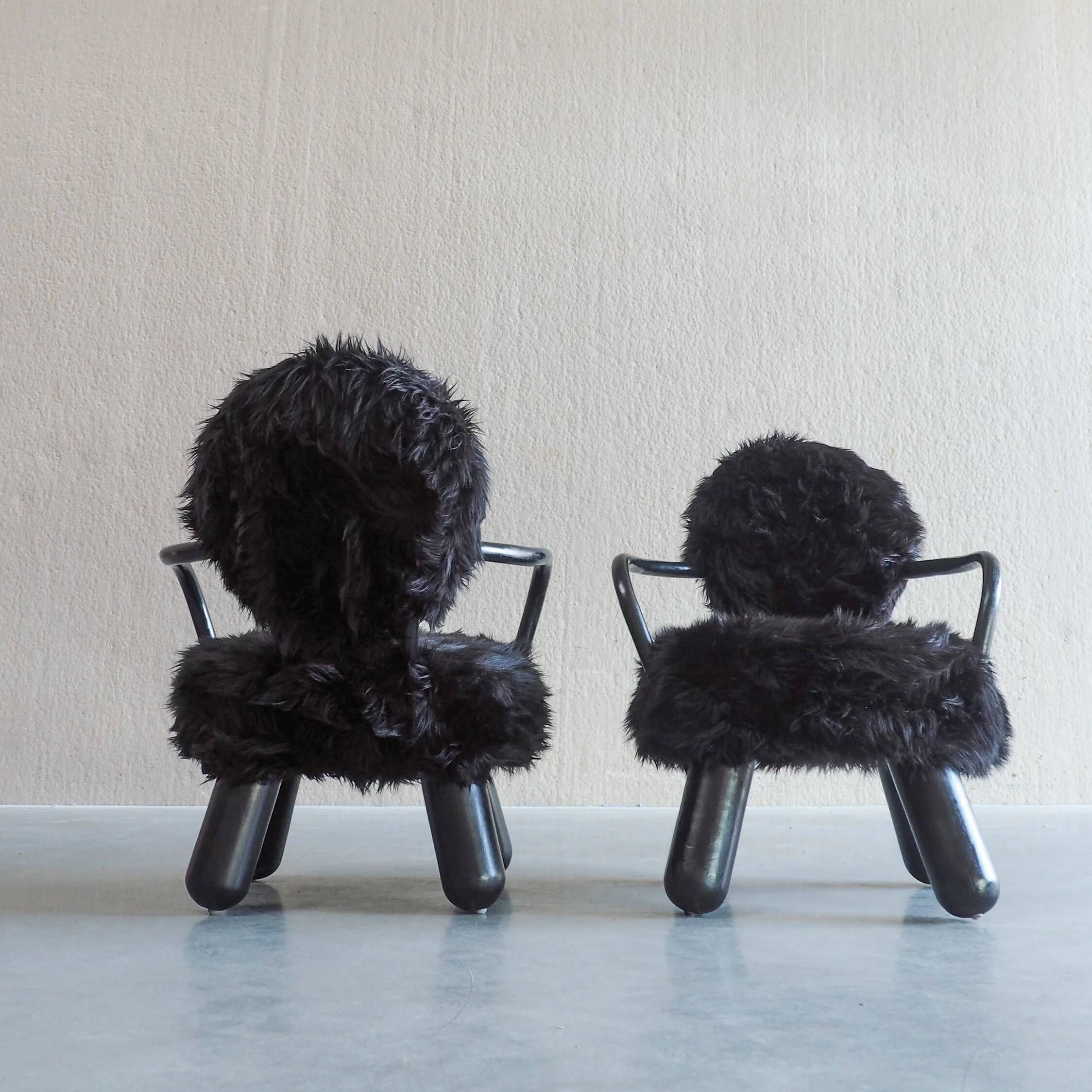 Pair of limited edition lounge chairs by Olivier De Schrijver for Ode’s Design