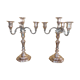 Regency style four-light silver metal candlesticks