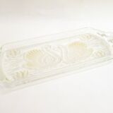 Glass swan cake dish
