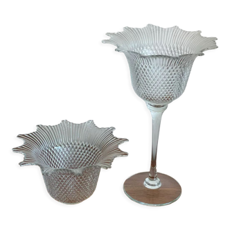 Duo of vases, cups, photophores