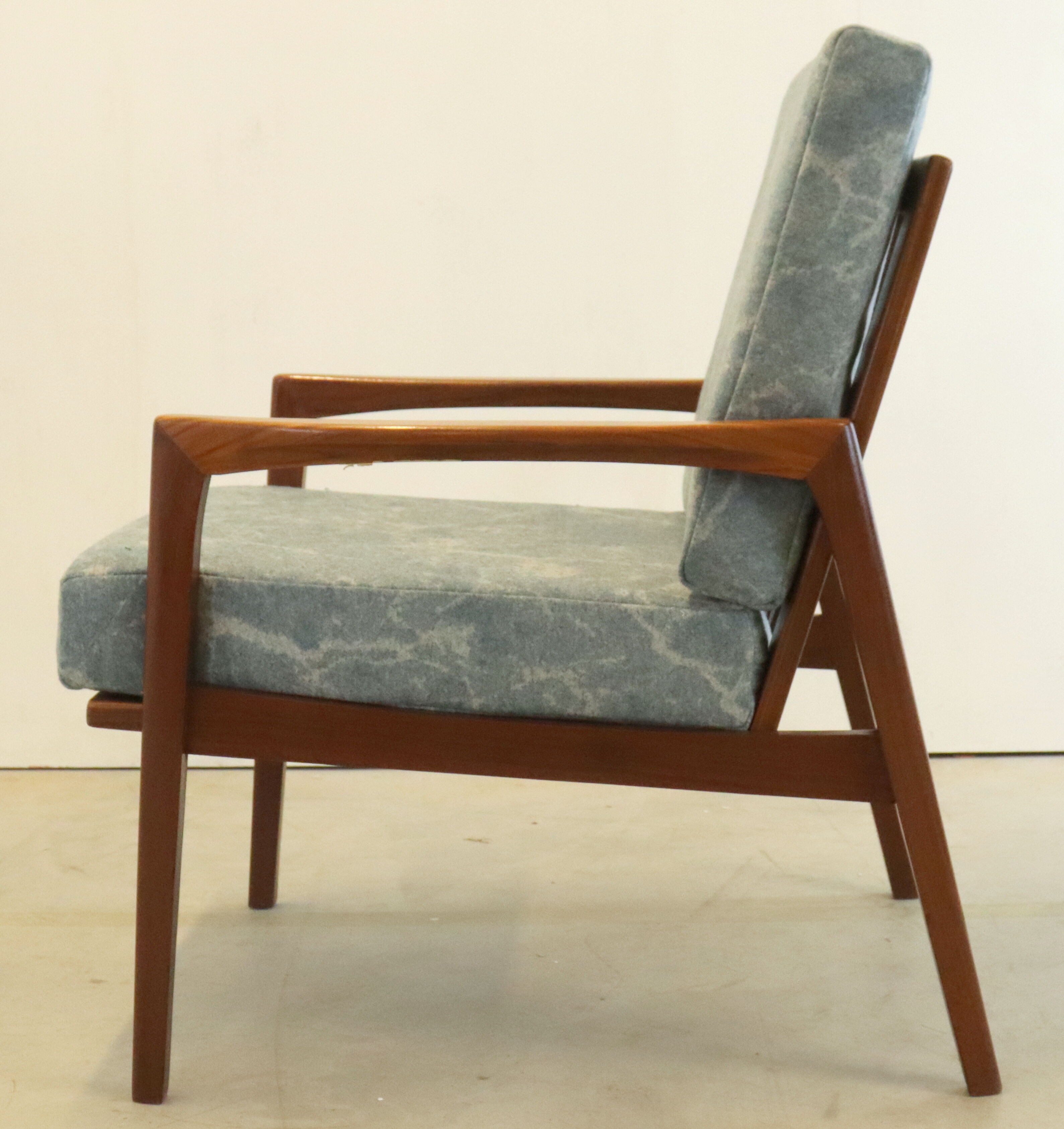 Mid century teak Armchair 'Mettmann' - reupholstered