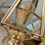 Lamp in brass, bronze and glass
