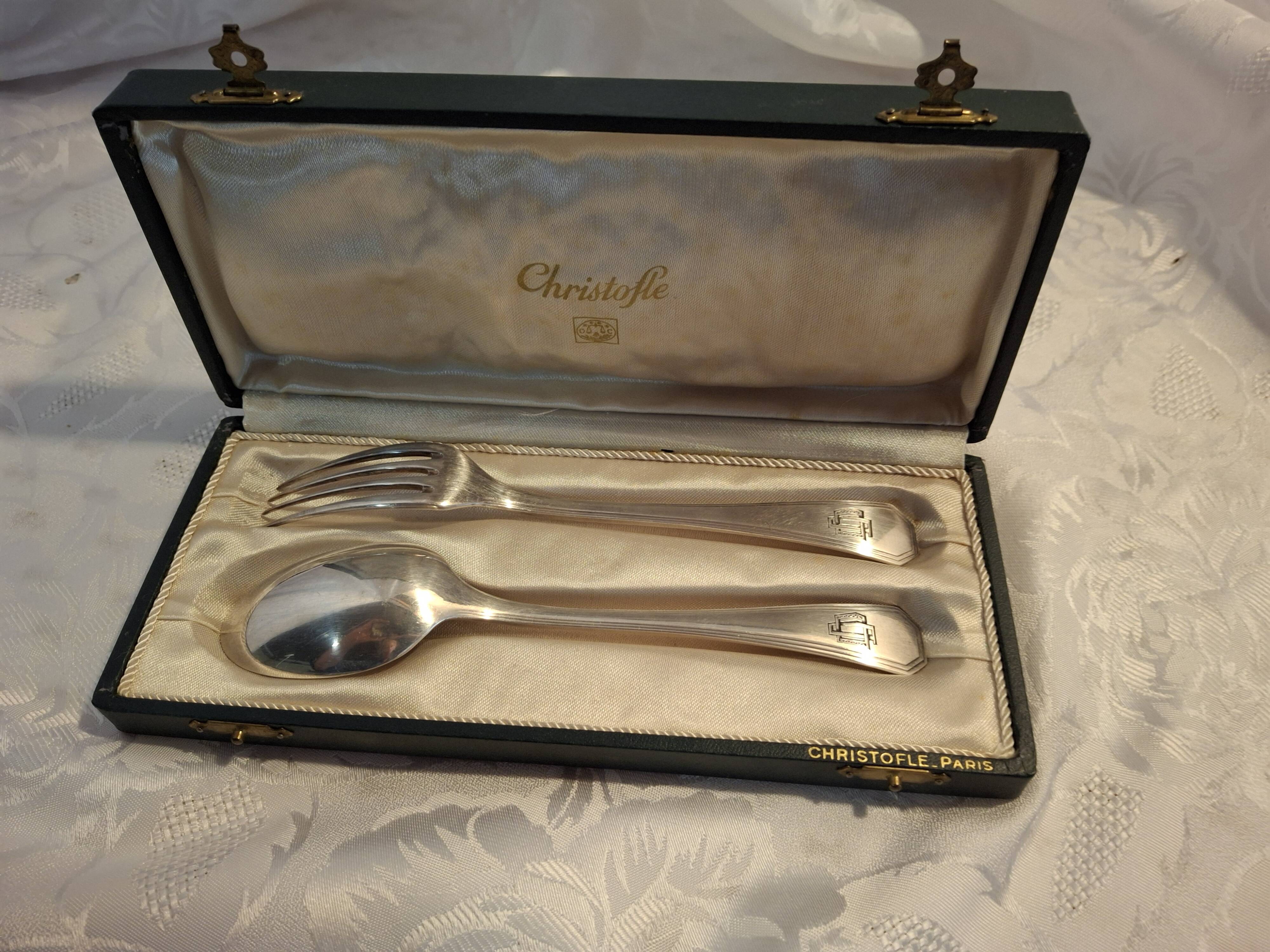 Duo fourchette cuiller christofle