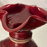Very Pretty Vintage 50s Cup in Red Enameled Stoneware Clover Shape 🍀