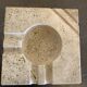 Cerrie Nestore travertine ashtray and table lighter set